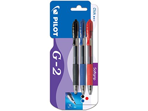 Esferográfica Rollerball PILOT G2 Azul, Preto e Vermelho Pilot - Canetas - esferográfica, rollerball, pilot g2, azul, preto, vermelho