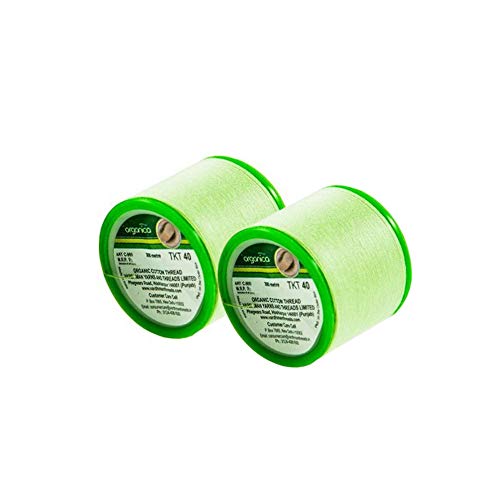 Fita para Tecido CEJA THREADING Orgânica (Algodão - Branco) 2 Spool x 300m Organica Organic Cotton Eyebrow Threading Thread - India - Fibras para artesanato - orgânica, algodão, branco