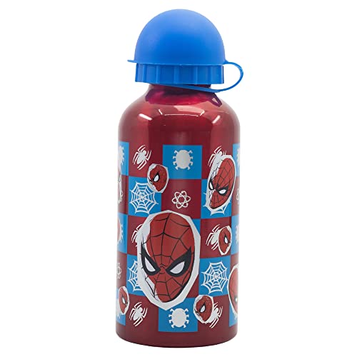Garrafa de Alumínio Reutilizável SPIDERMAN (400 ml) Stor - Garrafas de água - alumínio, 400 ml, tampão, Spiderman