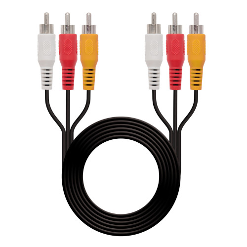 Cabo de Áudio NANOCABLE (RCA - 1.8 m - Preto) NANOCABLE - Cabos de áudio e vídeo - 1.8 m, RCA, preto, níquel