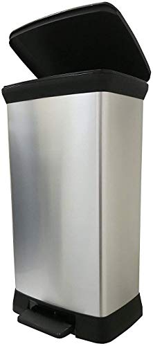 Caixote Do Lixo Curver 50L Quadrado Plástico Preto, Prata Curver - Lixeiras e cestos de lixo - 50L, preto, prata, plástico