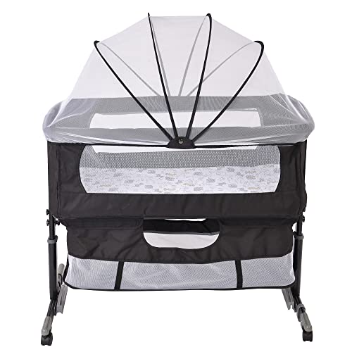 Berço de Viagem HUOLE | 92 x 58 x 70 - 90 cm - Preto HUOLE - Móveis para bebês e crianças pequenas - berço, viagem, HUOLE, preto