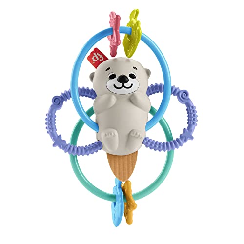 Jogo Didático FISHER-PRICE (1 anos) FP NEWBORN - Brinquedos - anéis flexíveis, experiência sensorial, sem BPA, sonajero