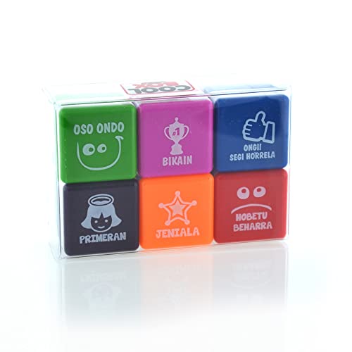 Kit de Carimbos para Crianças OFFICE BOX Professores Fraga Import - Ferramentas de medição e marcação de artesanato - carimbos, crianças, motivacionais, 7 idiomas