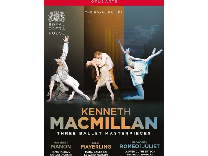DVD Kenneth Macmillan - Three Ballet Masterpieces (Edição em Espanhol) Opus Arte - Dvds e vídeos - dvd, kenneth macmillan, três balletos, manon, mayerling, romeo e julieta