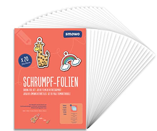 Pack 20 Folhas Decorativas SMOVO (A4 - 21 x 29.7 cm) Smowo - Produtos de papel - a4, 21x29.7 cm, termorretrátil, transparentes