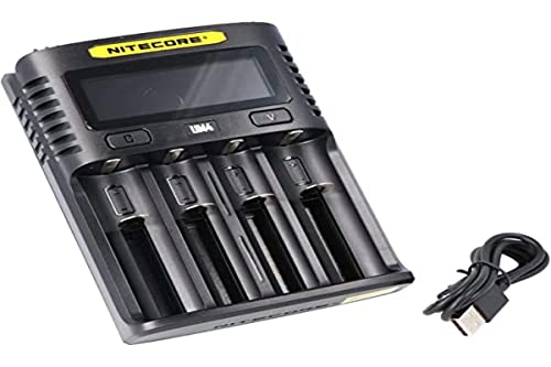 Carregador de Bateria NITECORE UM4 (Preto) Nitecore - Carregadores de bateria de uso geral - interior, iões de lítio, níquel-cálcio