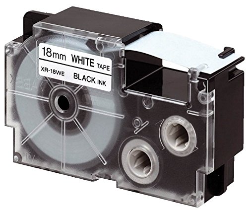 Cassete de Fita de Etiquetar CASIO XR-18WE1 Preto Casio - Fitas de etiquetas e recargas - 62x127mm, 300x600dpi, transferência térmica
