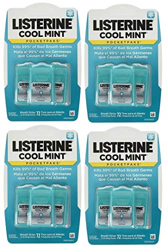 LISTERINE Pocketpaks Tiras Oral Care Cool Mint 24 Unidades (12 Caixa) Listerine - Spray bucal - cool mint, oral care, 24 unidades