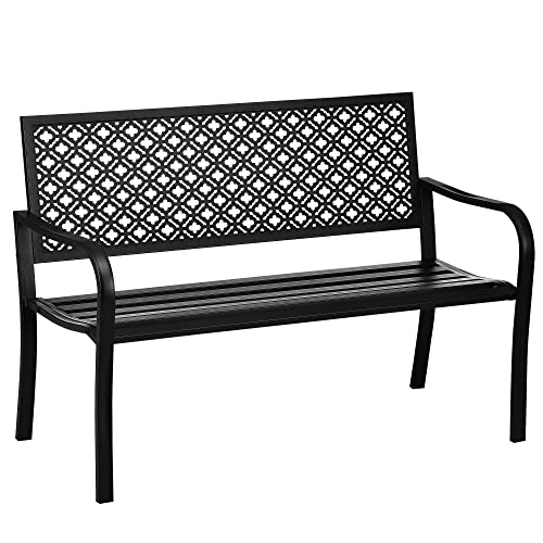 Banco de Jardim Outsunny | 127 x 63 x 83 cm - Preto Outsunny - Bancos de exterior - 127x63x83cm, preto, jardim