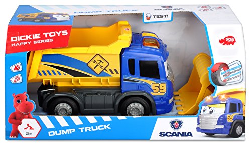 Brinquedo sobre rodas Dickie Toys Happy Scania Dump Truck | Azul (Peluches e Bonecas) Dickie Toys - Caminhões de brinquedo & veículos de construção - rodas, dumper, azul, brinquedo