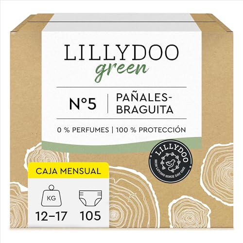 Lillydoos Green Eco-Friendly Disposable Nappies Size 5 105 Pads LILLYDOO - Roupa interior - ecológicos, absorventes, macios, menos plástico