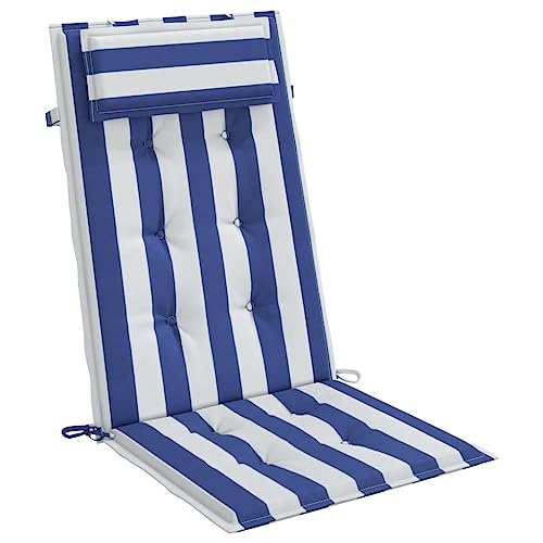 Almofada para Cadeira de Escritório VidaXL 4 Unidades Tela Oxford Linhas Azul Branco NONAME - Almofadas - cadeira de escritório, tela oxford, azul branco