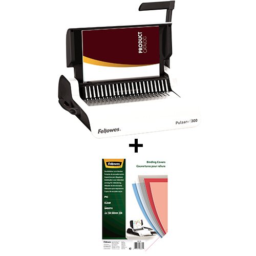 Encadernadora FELLOWES Pulsar+300 (Capacidade Máx.: 300 folhas) Fellowes - Máquinas de encadernação - encadernadora, fellowes, pulsar+300, capacidade máx. 300 folhas, metal, plástico