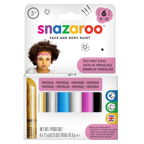 Maquilhagem SNAZAROO 6 Unidades (Idade Mínima Recomendada: 3 anos) Snazaroo - Maquiagem de fantasia e palco - maquilhagem, olhos, boca, corpo, sem perfume