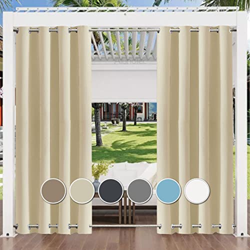 Cortina Exterior para Balcones 2X3M Bege Aiyaoo - Cortinas e cortinados - cortina exterior, balcones, 2x3m, bege