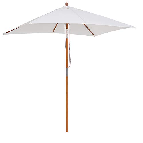 Guarda-sol Outsunny | 2 x 1,5 m | Madeira e bambú - bege Outsunny - Móveis de exterior - madeira, bambu, 2x1.5m