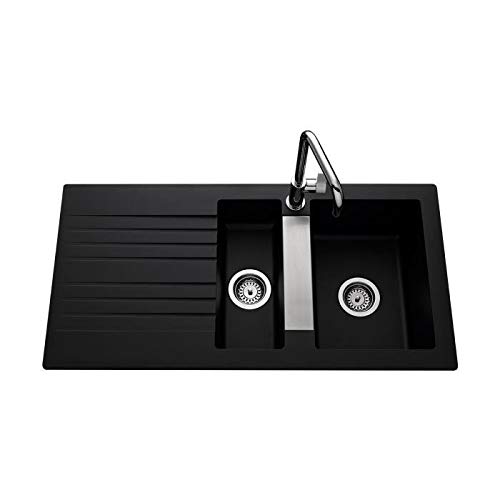 Ewi Evier Cuisine A Encastrar 1,5 Bac + 1 Égouttoir Soledad Resina 100 X 50 Cm Negro EWI - Pias de cozinha e utilidade - cuisine, encastrar, resina, 100 x 50 cm