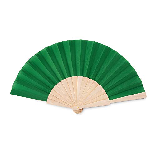 Abanico Manual PROMOTION GIFT (Verde - 24.5x2.3x35 cm) PromotionGift - Leques decorativos - manual, madeira, poliéster, 24.5x2.3x35 cm