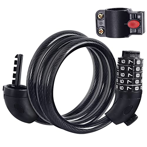Cadeado com código 120 cm 5 digitos code cable lock AoToZan - Fechaduras e chaves - cadeado, código, 120 cm, 5 dígitos, aço inoxidável, polipropileno
