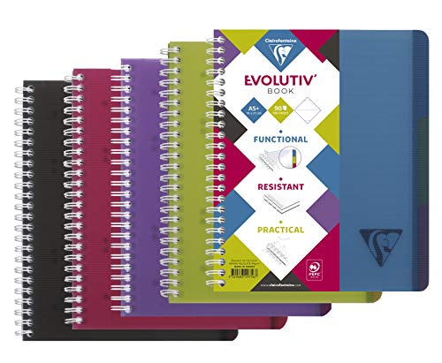 Caderno Clairefontaine Collection Linicolor | Verde, Rosa (Livro) Clairefontaine Rhodia - Cadernos e bloco de notas - livro, diversão, desenho, cores