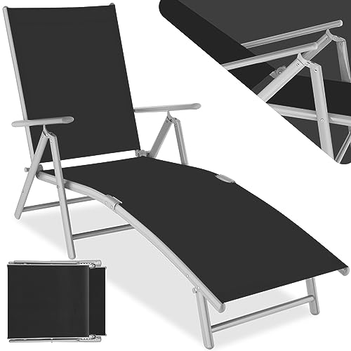 Espreguiçadeira TECTAKE (Cinzento - Aço - 198x62.5x111 cm) TecTake - Cadeiras - aço, 198x62.5x111 cm
