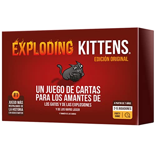 Jogo de cartas ASMODEE Exploding Kittens (7 anos) EXPLODING KITTENS - Jogos de cartas - cartas, gatos explosivos, rubi, desativação
