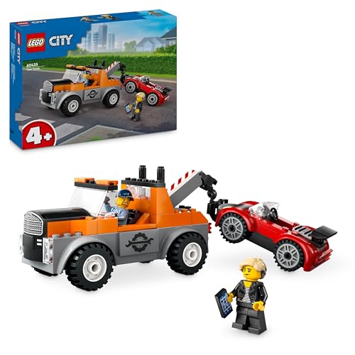 LEGO City - Camião de Resgate e Reparação de Carros (Idade Mínima: 4) LEGO - Blocos de encaixe - resgate, reparação, mecânico, ferragens