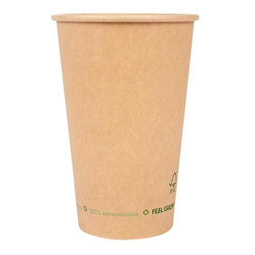 Vaso de papel 1 pared 480 ml 300 g/m² ø9/6x13,2 cm castanho cartão García de Pou - Copos descartáveis - pared, 480 ml, 300 g/m², castanho