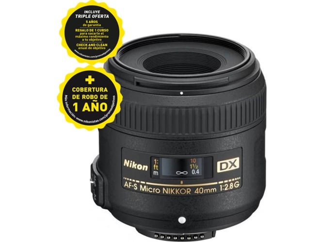 Objetiva NIKON AF-S DX Micro 40mm F/2.8G (Encaixe: Nikon DX - Abertura: f/22 - f/2.8) Nikon - Lentes de câmera - macro, nikon dx, f/2.8, 4,0mm