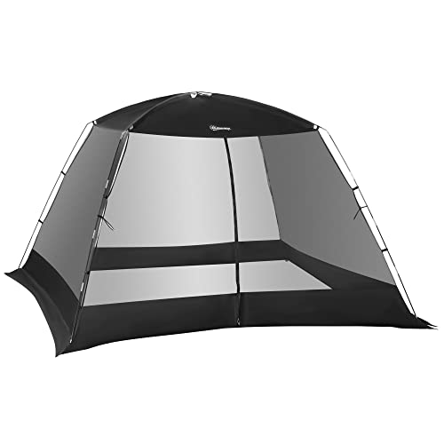 Tenda Outsunny | 300 x 300 x 200 cm - Preto Outsunny - Barracas - 300x300x200 cm, portátil, mosquiteiro, saco de transporte