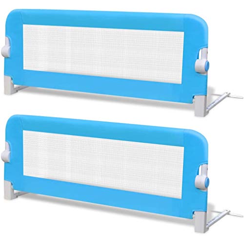 Conjunto de 2 Barreiras de Segurança VidaXL para Berço de Bebé 102x42cm Azul vidaXL - Móveis para bebês e crianças pequenas - segurança, berço, 102x42cm, azul