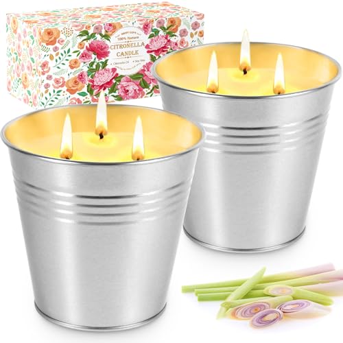 Velas MOYKSRR 2X15OZ (Cinzento - Cera de soja natural e óleo de citronela) MOYKSRR - Velas - 20 cm, cinzento, cera de soja, óleo de citronela