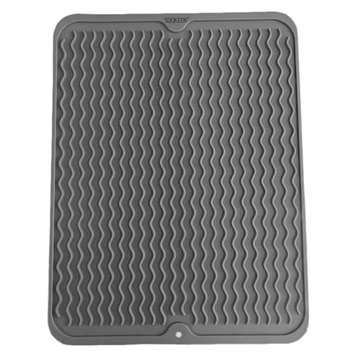 Escovor de Silicone 40X30Cm SOQKEEN Cinza Soqkeen - Escorredores de louça e tabuleiros de escorrer - silicone, 40x30cm, cinza