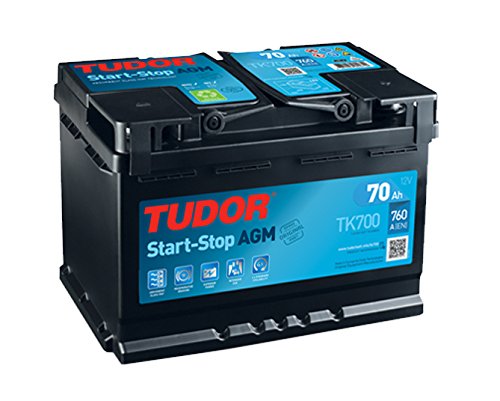 Bateria para Carro TUDOR TK700 (70 Ah - 760 A) TUDOR - Baterias - 70 Ah, 760 A, start/stop, preto