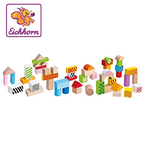 Conjunto de Brinquedos SMoby Eichhorn 100002226 Eichhorn - Blocos de madeira - conjunto, brinquedos, madeira, tampa, encaixe, transporte