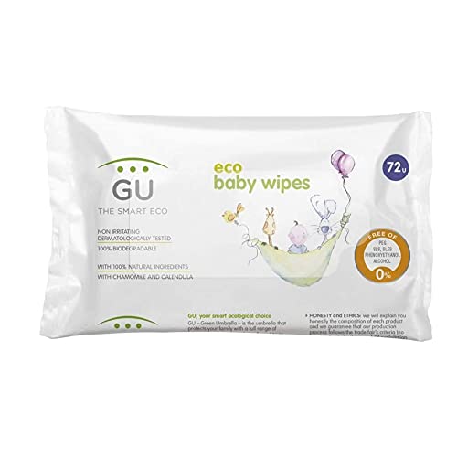 Toalhitas Ecológicas com Manzanilla e Calêndula 72 Unidades GU PLANET GU GREEN UMBRELLA THE SMART ECO - Banho e corpo - ecológicas, manzanilla, calendula, 72 unidades