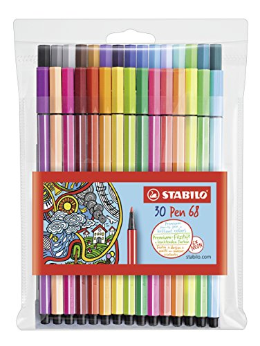 Caneta de Feltro STABILO Pen 68 30 Unidades Stabilo - Canetas - caneta feltro, stabilo pen 68, 30 unidades