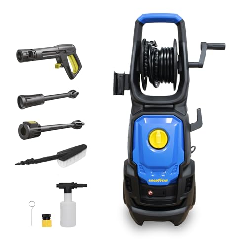 Lavadora de Alta Pressão GOODYEAR Hidrolimpiadora Eléctrica GOODYEAR - Suprimentos de limpeza doméstica - alta pressão, hidrolimpiadora eléctrica, escovas nylon, pistão pp