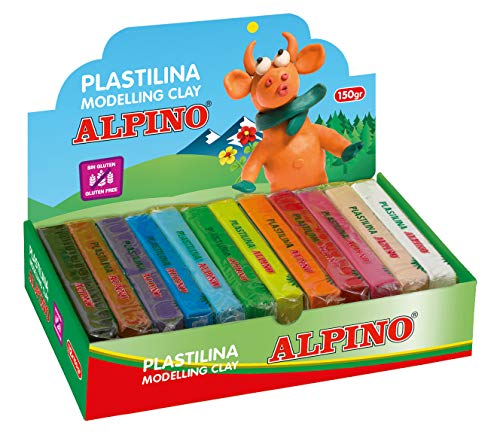 Conjunto de 12 Blocos de Modelagem ALPIN Alpino - Materiais de cerâmica e escultura - conjunto, 12 blocos, modelagem, cores vivas, crianças