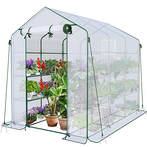 Vounot Greenhouse 143X215X195 Cm White VOUNOT - Estufas - verde, 143x215x195 cm, branco