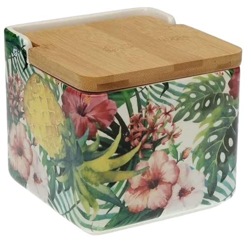 Saleiro de Cozinha TIENDA EURASIA Ayanna TIENDA EURASIA - Saleiros e pimenteiros - cerâmica, tampa, 12.2x12.2x11.5 cm