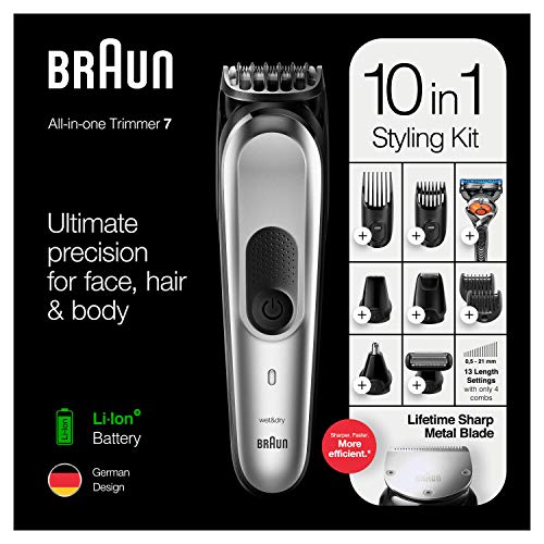 Aparador de Cabelo BRAUN MGK7220 (Autonomia 100 min - Bateria) Braun - Acessórios de banheiro - aparador, cabelo, Braun, mgk7220, autonomia, bateria