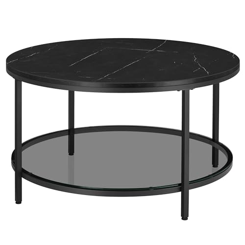 Mesa de Centro VASAGLE Preto (35x35x45cm - Aglomerado e Vidro) VASAGLE - Conjuntos de móveis - aglomerado, vidro, preto, 35x35x45cm