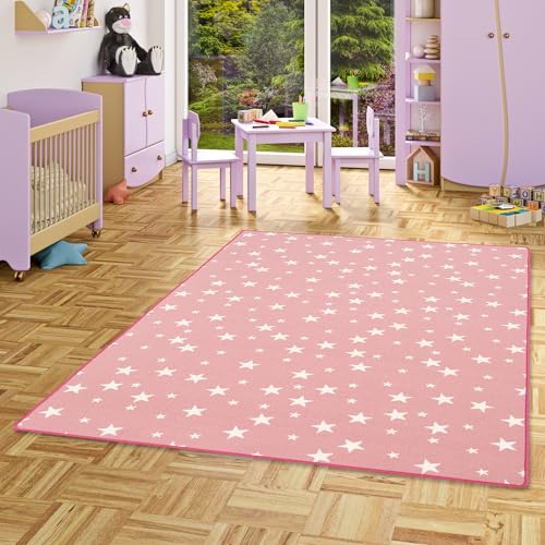 Tapete de Atividades para Crianças HOMCOM com Desenhos de Estrelas (Rosa) Snapstyle - Tapetes - estrelas, rosa, poliamida, macio