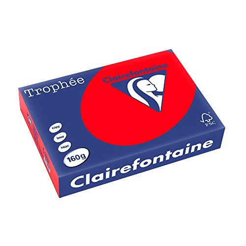 Papel de Impressão CLAIREFONTAINE Trophée Clairefontaine - Papel de impressora e copiadora - vermelho, a4, 160g/m², copiador
