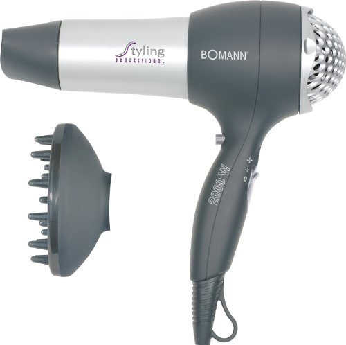 Secador de Cabelo BOMANN HTD 889 CB (2000 W - 3 Níveis de temperatura) Bomann - Secadores de cabelo - 2000 W, 3 níveis de temperatura, 2 velocidades, difusor profissional