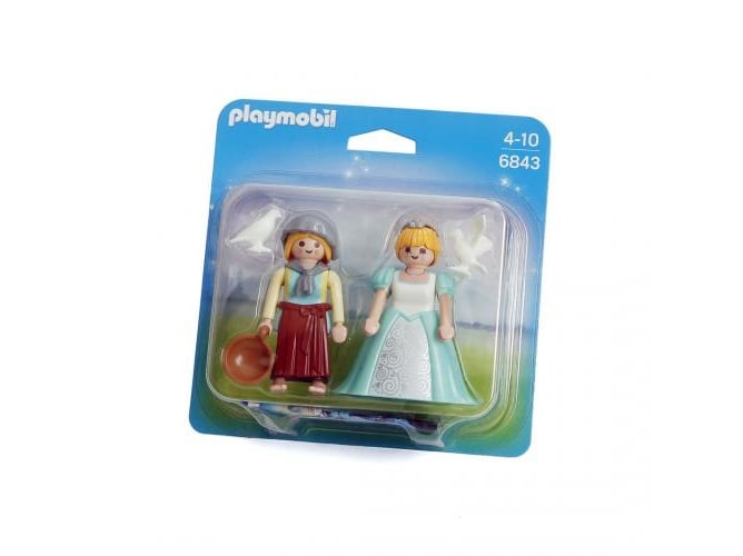Playmobil Princesa e Servente (Idade Mínima Recomendada: 4 anos) PLAYMOBIL - Bonecos de ação e brinquedo - princesa, servente, torre, ponte levadiça, dragão