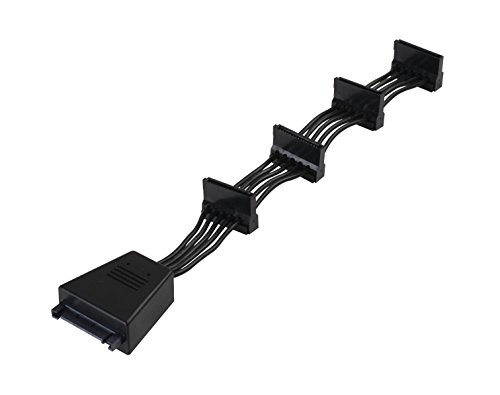Cabo Adaptador SILVERSTONE CP06 (SATA - Preto) Silverstone - Cabos de sistema e alimentação - sata, preto, masculino, 4 portas