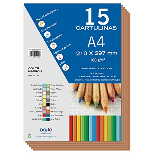 Dohe Papel A4 Cor Marrom 15 Unidades 21X29.7Cm Dohe S.A. - Papel cartão - papel a4, cor marrom, 15 unidades, alta qualidade, 180 g/m²